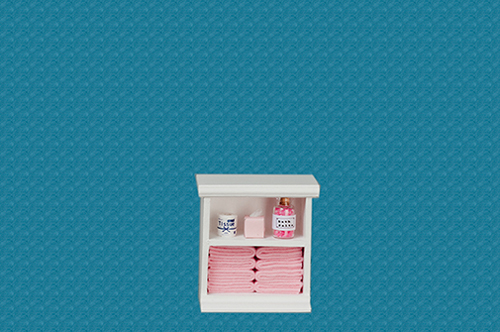 Small Bath Cabinet, Pink